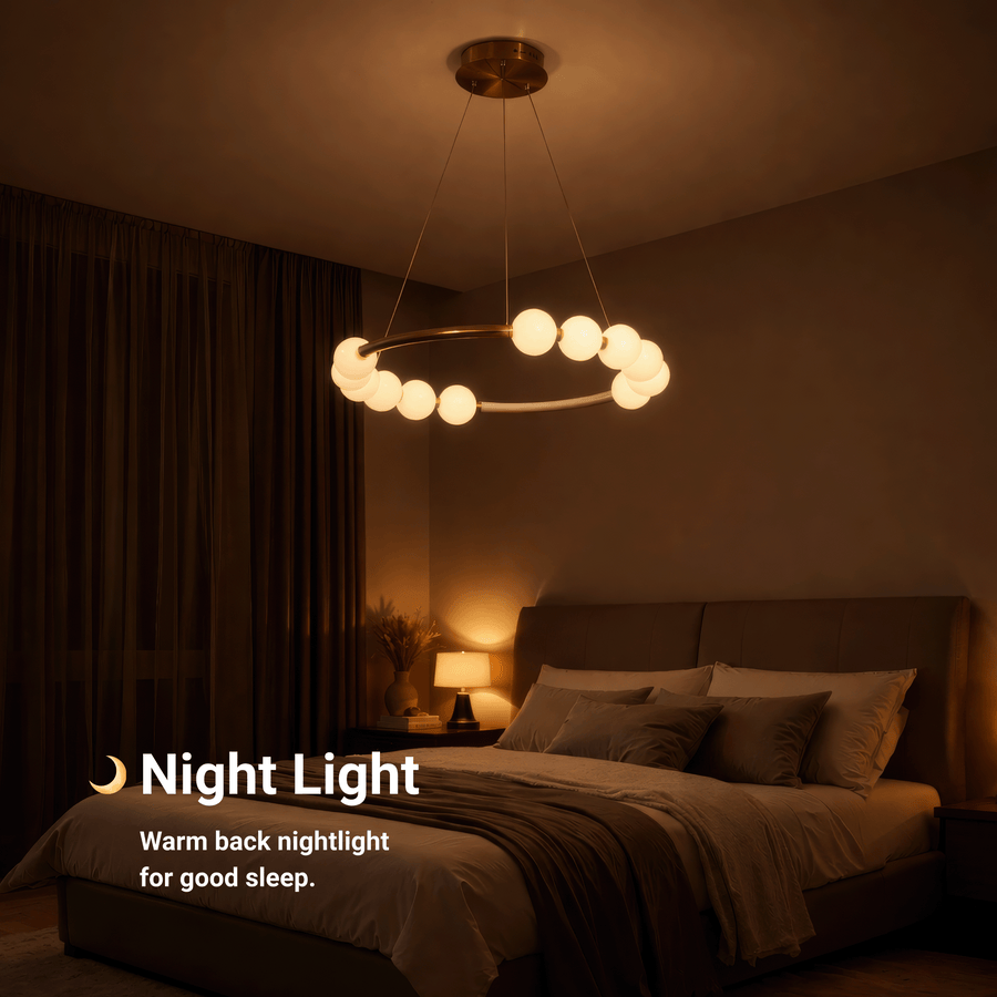 Nova 57W Ακρυλικός LED Κρεμαστός Πολυέλαιος με Τηλεχειριστήριο, Ρυθμιζόμενο, 3000K/4000K/6000K, Χρυσό, Μέταλλο και Ακρυλικό