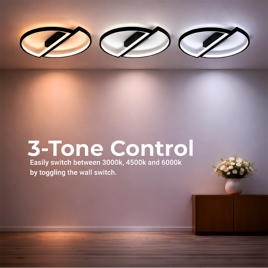 Πολυέλαιος LED με τηλεχειριστήριο VECTOR ARCUS 52W, 2 Στοιχεία, Κρύο/Ζεστό/Ουδέτερο φως, Ρυθμιζόμενο, Μαύρο