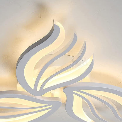 Πολυέλαιος LED με τηλεχειριστήριο SAKURA 37W, 3 Πέταλα, Κρύο/Ζεστό/Ουδέτερο φως, Ρυθμιζόμενο, Λευκό