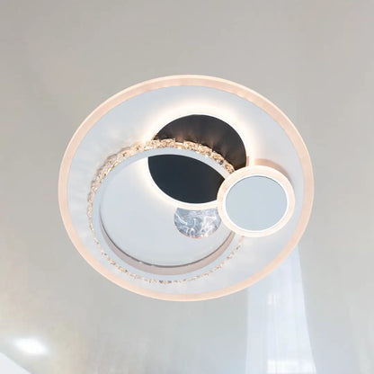 Πολυέλαιος LED με κρύσταλλο HELIOX, 43W, 4 κύκλοι, Κρύο/Ζεστό/Ουδέτερο φως, Λευκό