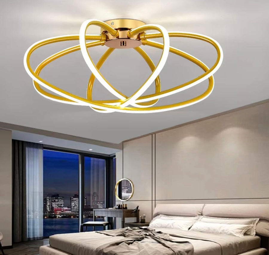 Πολυέλαιος LED με Τηλεχειριστήριο LT770/500GD, 45W, Θερμό/Ψυχρό/Ουδέτερο φως 3000K/4000K/6000K, Ρυθμιζόμενο, Aurium Metal