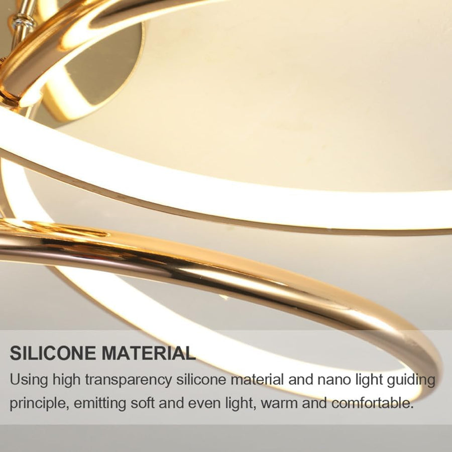 Πολυέλαιος LED με Τηλεχειριστήριο LT771/500GD, 25W, Θερμό/Ψυχρό/Ουδέτερο φως 3000K/4000K/6000K, Ρυθμιζόμενο, Χρυσό, Μέταλλο και Σιλικόνη