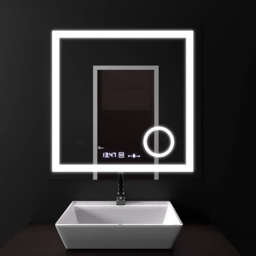 Mirror LED ορθογώνιο 60x60cm Souverain Motionglow Marcello Διάρυθμση του ρολογιού Ορόμετρο
