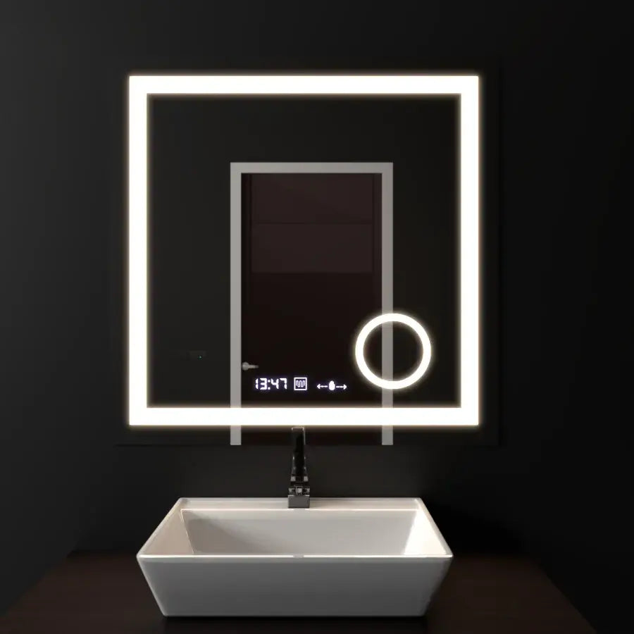 Mirror LED ορθογώνιο 60x60cm Souverain Motionglow Marcello Διάρυθμση του ρολογιού Ορόμετρο
