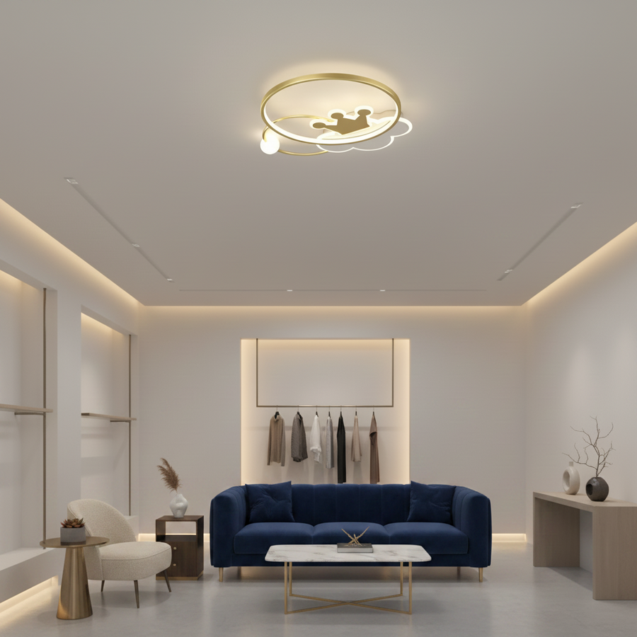 Rafael LED Πολυέλαιος με Τηλεχειριστήριο, 57W, Dimmable, 3000K/4000K/6000K, Χρυσός