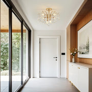 Κρυστάλλινος πολυέλαιος Fiamma, 6x E14, διάμετρος 45 cm, χρυσός, μέταλλο και κρύσταλλο