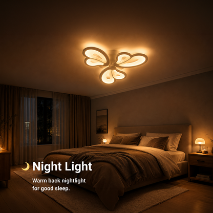 Πολυέλαιος LED με τηλεχειριστήριο BLOSSOM 43W, 3 Πέταλα, Κρύο/Ζεστό/Ουδέτερο φως, Ρυθμιζόμενο, Λευκό