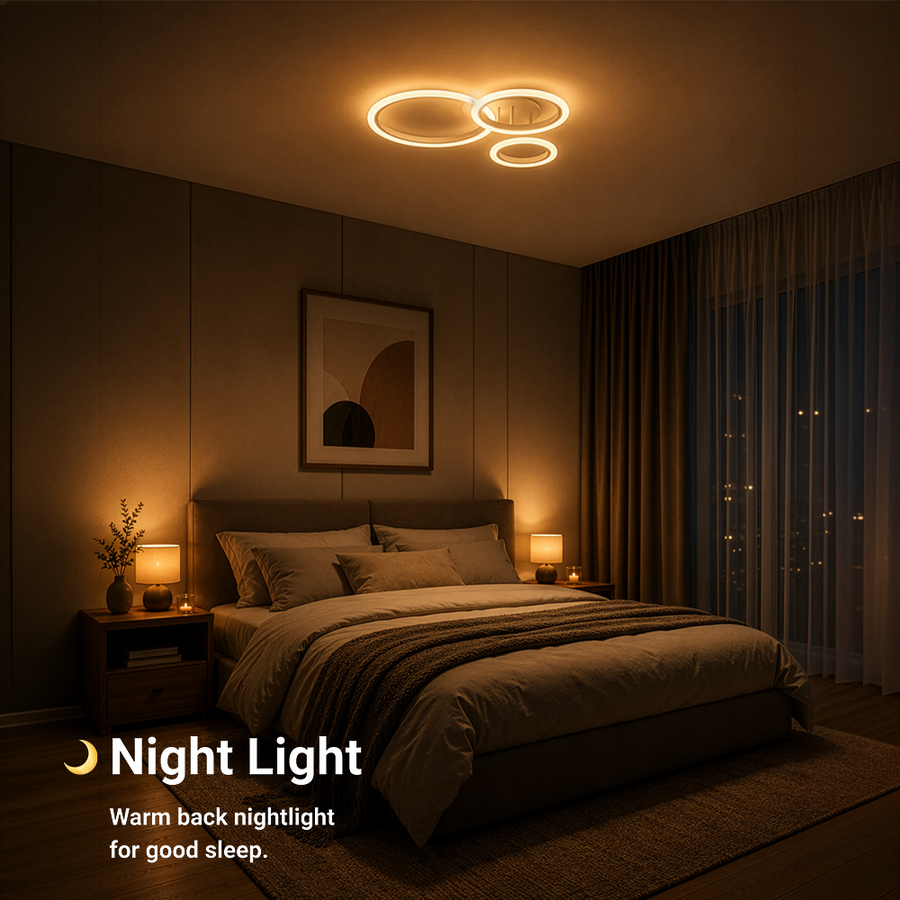 Πολυέλαιος LED με τηλεχειριστήριο BETTY 40W, 3 κύκλοι, κρύο/ζεστό/ουδέτερο φως, ρυθμιζόμενο, λευκό, μέταλλο και ακρυλικό