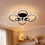 Πολυέλαιος LED με τηλεχειριστήριο BETTY 82W, 6 Κύκλοι, Κρύο/Ζεστό/Ουδέτερο φως, Ρυθμιζόμενο, Μαύρο