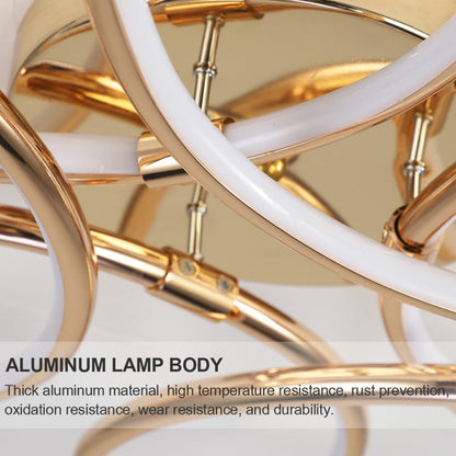 Πολυέλαιος LED με Τηλεχειριστήριο LT771/500GD, 25W, Θερμό/Ψυχρό/Ουδέτερο φως 3000K/4000K/6000K, Ρυθμιζόμενο, Χρυσό, Μέταλλο και Σιλικόνη