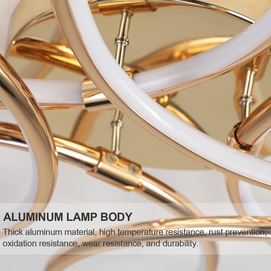 Πολυέλαιος LED με Τηλεχειριστήριο LT771/500GD, 25W, Θερμό/Ψυχρό/Ουδέτερο φως 3000K/4000K/6000K, Ρυθμιζόμενο, Χρυσό, Μέταλλο και Σιλικόνη