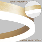 Κρεμαστός πολυέλαιος LED, ANINA, 34W, 1 κύκλος, διάμετρος 49 cm, κρύο/θερμό/ουδέτερο φως 3000K/4000K/6000K, ρυθμιζόμενο, γυαλιστερό χρυσό λευκό, ρυθμιζόμενο ύψος, μέταλλο και ακρυλικό