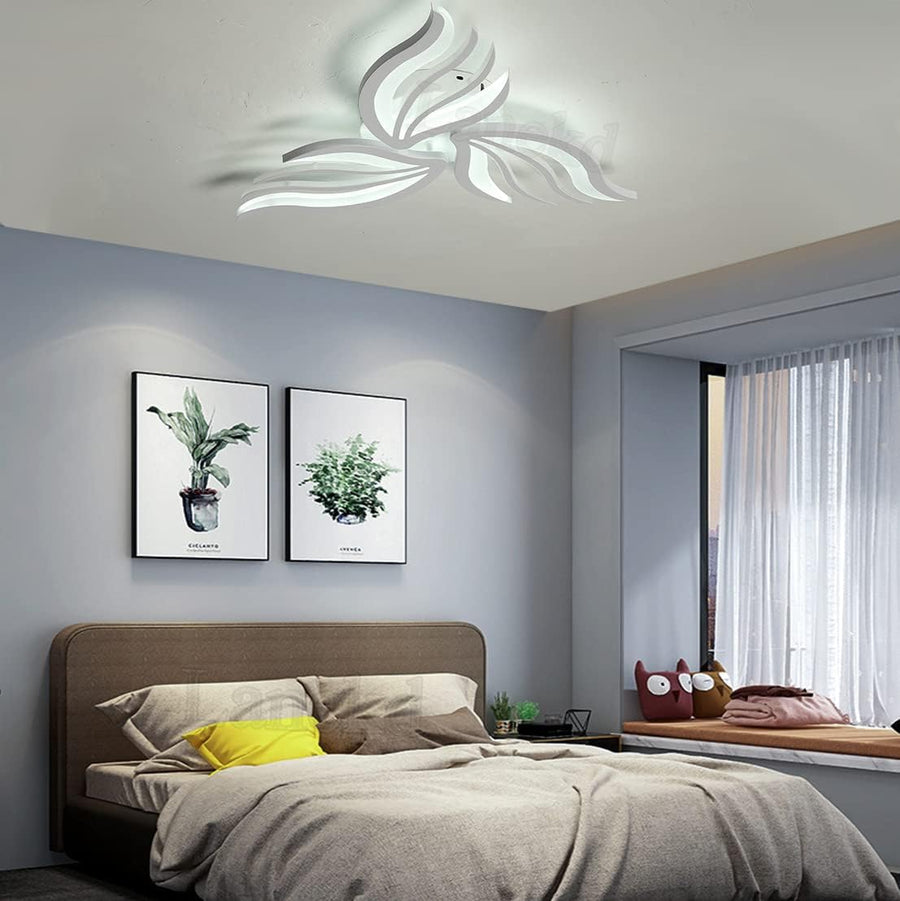 Πολυέλαιος LED με τηλεχειριστήριο SAKURA 37W, 3 Πέταλα, Κρύο/Ζεστό/Ουδέτερο φως, Ρυθμιζόμενο, Λευκό