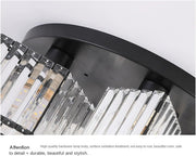 Sasha Modern Classic Chandelier, LC117/5BK, 5x E27, Metal and Crystal, Μαύρο, Αμπαζούρ