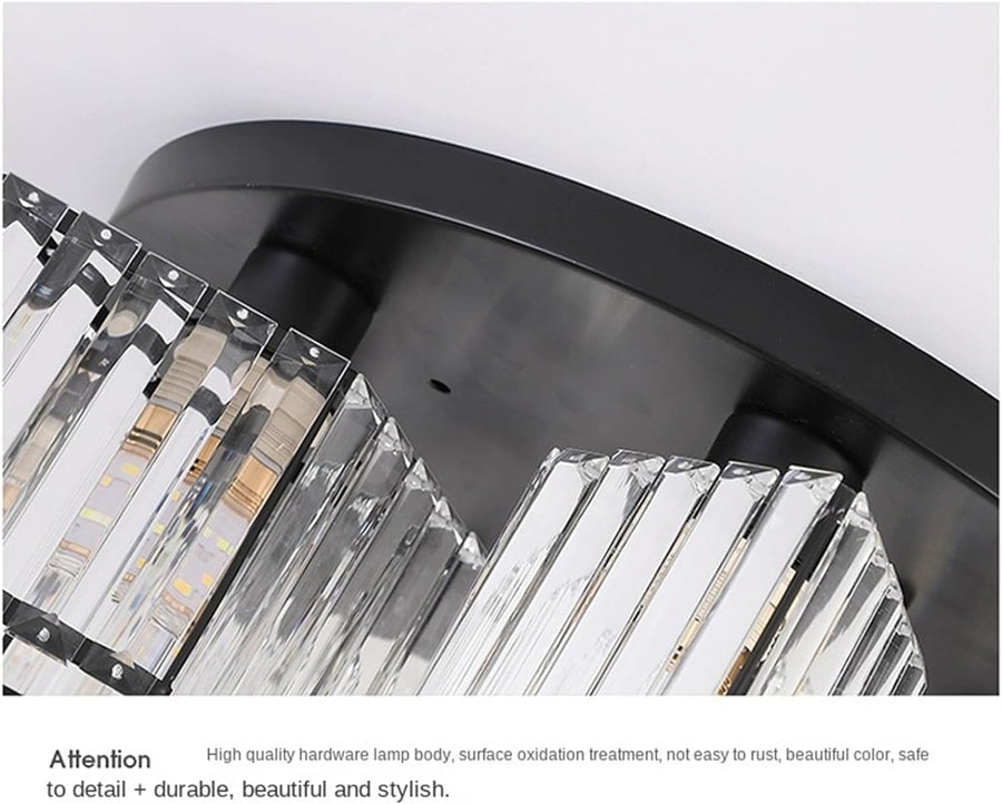 Sasha Modern Classic Chandelier, LC117/5BK, 5x E27, Metal and Crystal, Μαύρο, Αμπαζούρ