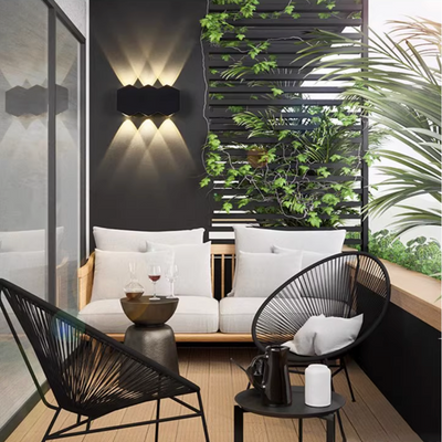 Ellis Εξωτερικό φως τοίχου LED, 6W, 6 πηγές φωτός, θερμό φως, μαύρο