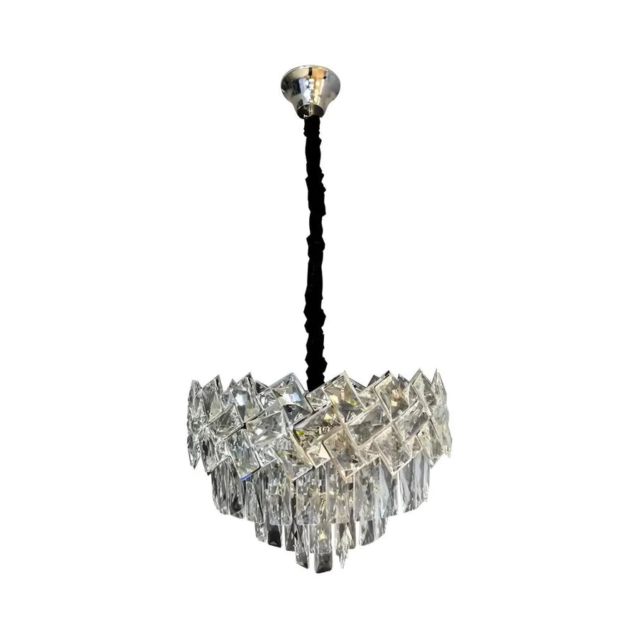 Crystal πολυέλαιος Windsor Noble 5xe27, διάμετρος 40cm, γυαλιστερό χρώμιο, ρυθμιζόμενο ύψος