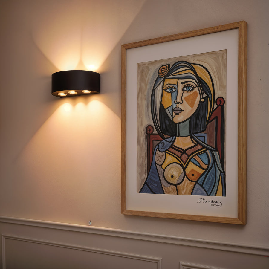 Ellis Εξωτερικό φως τοίχου LED, 6W, 6 πηγές φωτός, θερμό φως, μαύρο