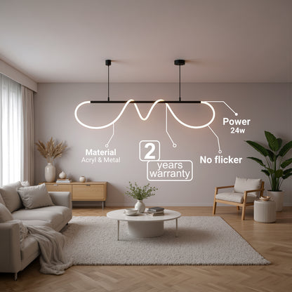 Πολυέλαιος DIVINO LED με εύκαμπτο σωλήνα σιλικόνης - 24W, ρυθμιζόμενο φως, ματ μαύρο