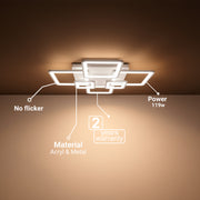 Πολυέλαιος LED με τηλεχειριστήριο ELLA 119W, 6 Τετράγωνα, Κρύο/Ζεστό/Ουδέτερο φως, Ρυθμιζόμενο, Λευκό