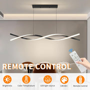 Κρεμαστός πολυέλαιος LED με τηλεχειριστήριο, FLUX, 27W, 115cm, Κρύο/Ζεστό/Ουδέτερο φως 3000K/4000K/6000K, Ρυθμιζόμενο, Μαύρο, Ρυθμιζόμενο ύψος, Μέταλλο και Σιλικόνη