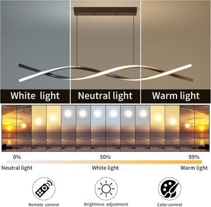 Κρεμαστός πολυέλαιος LED με τηλεχειριστήριο, FLUX, 27W, 115cm, Κρύο/Ζεστό/Ουδέτερο φως 3000K/4000K/6000K, Ρυθμιζόμενο, Μαύρο, Ρυθμιζόμενο ύψος, Μέταλλο και Σιλικόνη