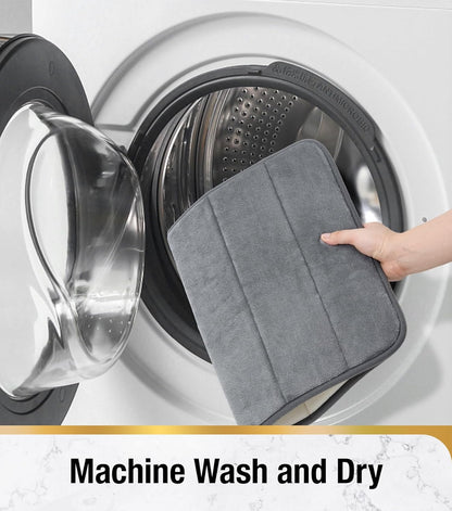 Σετ 3 Χαλάκια Μπάνιου, 50x40 cm, Μπλε, Αντιολισθητικό