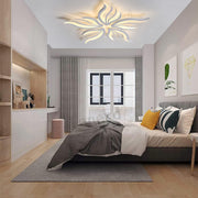 Πολυέλαιος LED με τηλεχειριστήριο SAKURA 60W, 5 πέταλα, Κρύο/Ζεστό/Ουδέτερο φως, Ρυθμιζόμενο, Λευκό