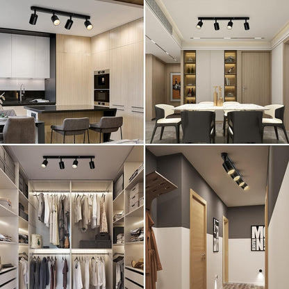 Μοντέρνος Κλασικός Πολυέλαιος, LC500/4BK με Γραμμικό Προβολέα, 4XGU10, Μεταλλικός, Μαύρος