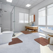 Σετ 3 Χαλάκια Μπάνιου, 50x40 cm, Μπλε, Αντιολισθητικό