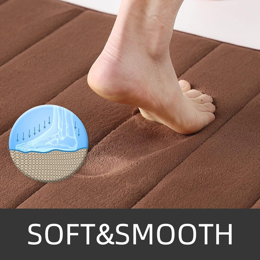 Σετ 3 Χαλάκια Μπάνιου, 50x40 cm, Μπλε, Αντιολισθητικό