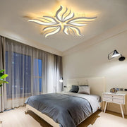 Πολυέλαιος LED με τηλεχειριστήριο SAKURA 60W, 5 πέταλα, Κρύο/Ζεστό/Ουδέτερο φως, Ρυθμιζόμενο, Λευκό