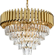 VERSAILLES Supremo Crystal Chandelier, CC900/800GD, 12xE14, Διάμετρος 80cm, Γυαλιστερό Χρυσό, Ρυθμιζόμενο Ύψος, Μέταλλο και Κρύσταλλο