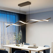 Κρεμαστός πολυέλαιος LED με τηλεχειριστήριο, FLUX, 27W, 115cm, Κρύο/Ζεστό/Ουδέτερο φως 3000K/4000K/6000K, Ρυθμιζόμενο, Μαύρο, Ρυθμιζόμενο ύψος, Μέταλλο και Σιλικόνη