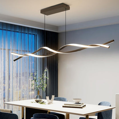 Κρεμαστός πολυέλαιος LED με τηλεχειριστήριο, FLUX, 27W, 115cm, Κρύο/Ζεστό/Ουδέτερο φως 3000K/4000K/6000K, Ρυθμιζόμενο, Μαύρο, Ρυθμιζόμενο ύψος, Μέταλλο και Σιλικόνη