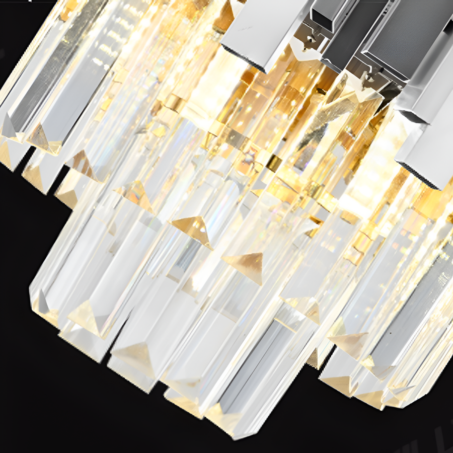 Crystal πολυέλαιος Blois Eleganza 8xe14, διάμετρος 49cm, ασήμι, ρυθμιζόμενο ύψος