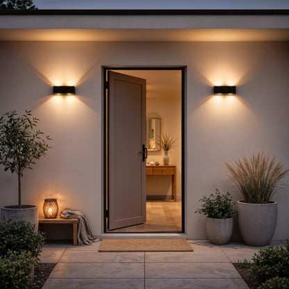 Ellis Εξωτερικό φως τοίχου LED, 6W, 6 πηγές φωτός, θερμό φως, μαύρο