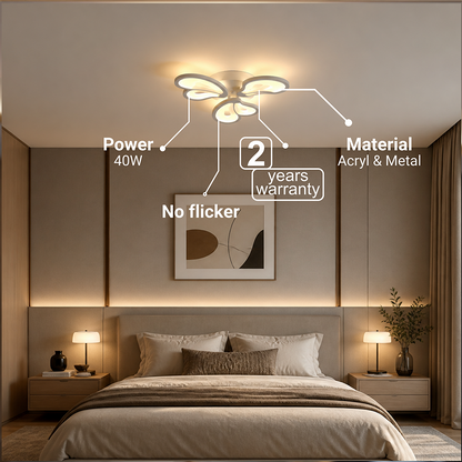 Πολυέλαιος LED με τηλεχειριστήριο BLOSSOM 43W, 3 Πέταλα, Κρύο/Ζεστό/Ουδέτερο φως, Ρυθμιζόμενο, Λευκό