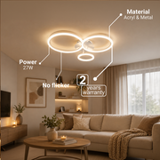 Πολυέλαιος LED με τηλεχειριστήριο BETTY 40W, 3 κύκλοι, κρύο/ζεστό/ουδέτερο φως, ρυθμιζόμενο, λευκό, μέταλλο και ακρυλικό