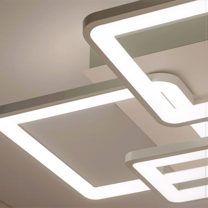 Πολυέλαιος LED με τηλεχειριστήριο ELLA 119W, 6 Τετράγωνα, Κρύο/Ζεστό/Ουδέτερο φως, Ρυθμιζόμενο, Λευκό