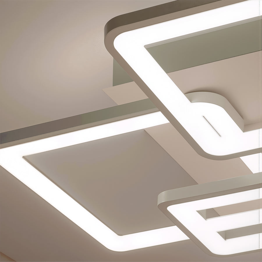 Πολυέλαιος LED με τηλεχειριστήριο ELLA 119W, 6 Τετράγωνα, Κρύο/Ζεστό/Ουδέτερο φως, Ρυθμιζόμενο, Λευκό