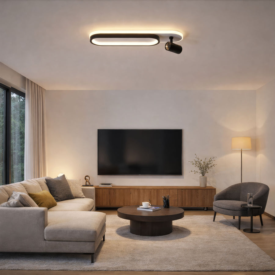 Πολυέλαιος LED με Ρυθμιζόμενο Προβολέα FISSO Camilla 49W, φως 3000/4000/6000k, Μαύρο