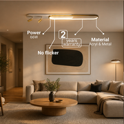 Πολυέλαιος LED με Ρυθμιζόμενο Προβολέα FISSO Camilla, 66W, Κρύο/Ζεστό/Ουδέτερο φως, Γυαλιστερό χρυσό