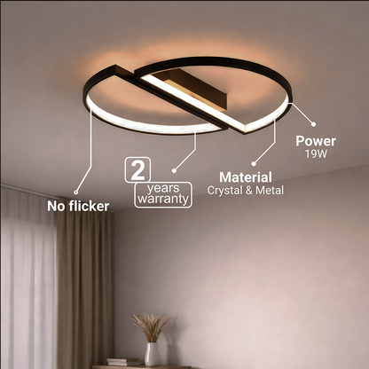 Πολυέλαιος LED με τηλεχειριστήριο VECTOR ARCUS 52W, 2 Στοιχεία, Κρύο/Ζεστό/Ουδέτερο φως, Ρυθμιζόμενο, Μαύρο