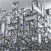 Crystal Chandelier RZ-2/500x500GD, 10xE14, Διάμετρος 50cm, Ρυθμιζόμενο ύψος, Γυαλιστερό Χρυσό, Ρυθμιζόμενο Ύψος, Κομψή σχεδίαση