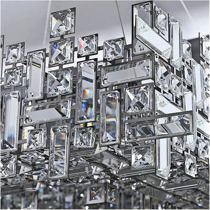 Crystal Chandelier RZ-2/500x500GD, 10xE14, Διάμετρος 50cm, Ρυθμιζόμενο ύψος, Γυαλιστερό Χρυσό, Ρυθμιζόμενο Ύψος, Κομψή σχεδίαση