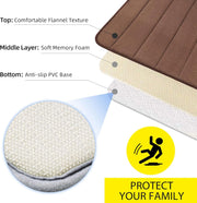 Σετ 3 Χαλάκια Μπάνιου, 50x40 cm, Μπλε, Αντιολισθητικό