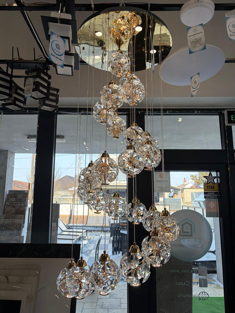 Crystal LED KILKENNY Culmino Πολυέλαιος, 144W, Neutral Light, Διάμετρος 60cm, Χρυσός