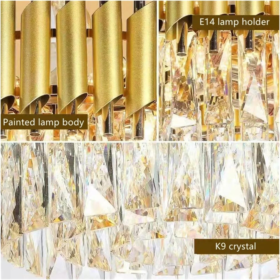 VERSAILLES Supremo Crystal Chandelier, CC900/800GD, 12xE14, Διάμετρος 80cm, Γυαλιστερό Χρυσό, Ρυθμιζόμενο Ύψος, Μέταλλο και Κρύσταλλο