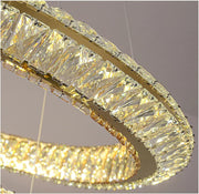 Πολυέλαιος LED με Τηλεχειριστήριο, LLC132/900X300GD, κρύσταλλο και μέταλλο, 80W, 1 κύκλος, ρυθμιζόμενο, ρυθμιζόμενο ύψος, κρύο/θερμό/ουδέτερο φως, πολυτελής φωτισμός